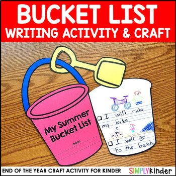 Preview of Summer Bucket List Craft & Writing, End of the Year Activity for Kindergarten
