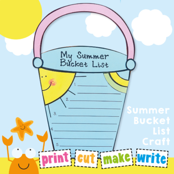 Preview of Summer Bucket List Craft and Writing Activity