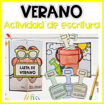 Preview of Summer Bucket List Craft in Spanish | Actividad escritura de verano | Fin de año