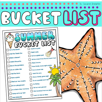 Preview of Summer Bucket List For End of the Year Break or Vacation- Create Your Own