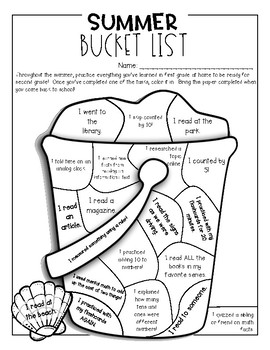 summer bucket list freebie for first second grade by the