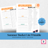 Summer Bucket List Planner: Activity Checklist & Countdown