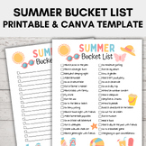 Summer Bucket List For Kids Printable and Editable Canva Template