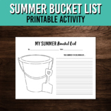 Summer Bucket List Writing Activity | June and July Printable