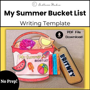 Preview of Summer Bucket List Writing Template / Craftivity / End of the year