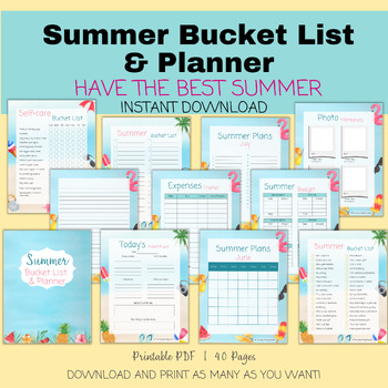 Preview of Summer Bucket List and Summer Planner