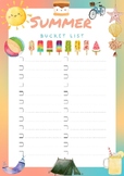 Summer Bucket List with coloring page for families and cla