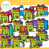 Summer Bucket School Supply Toppers Clip Art
