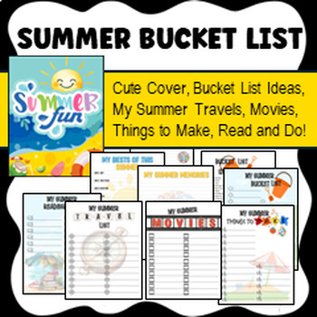 Preview of Summer Buckets Lists and Summer Journal / End of Year