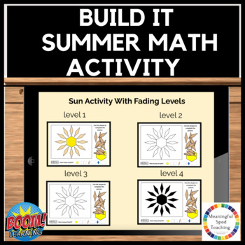 Preview of Summer Built It Math Center Activity Boom Cards™ 