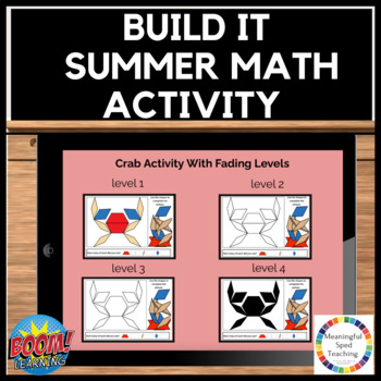 Preview of Summer Built It Math Center Activity Boom Cards™ 