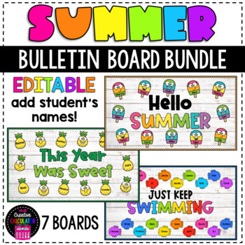 Preview of Summer Editable Bulletin Board BUNDLE