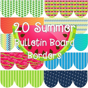 Summer Bulletin Board Borders by That Teacher Abroad | TPT