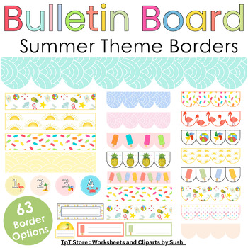 Preview of Summer Bulletin Board Borders | Classroom Decor | Bulletin Board Ideas