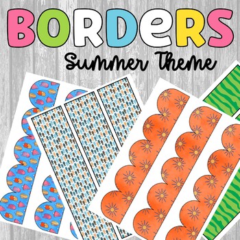 Summer Bulletin Board Borders Kit by Three Little Kittens | TPT
