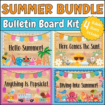 Preview of Summer Bulletin Board Kit Bundle-End Of Year Ocean Classroom Decor-Ice Cream Set
