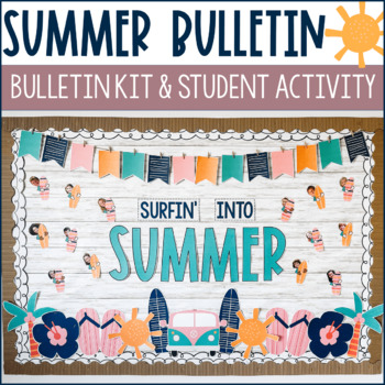 Preview of Summer Bulletin Board Kit |  End of the Year Surfer Activity