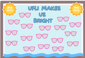 Preview of Summer Bulletin Board- UFLI/Reading Makes Us Bright- Phonics, Heart Words