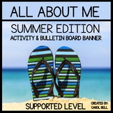 Summer Bulletin Board and Editable Writing All About Me Sp