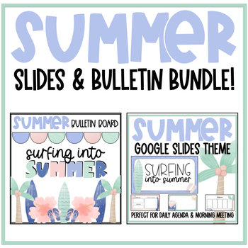 Preview of Summer Bulletin Board and Google Slides Bundle