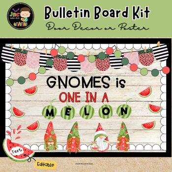 Preview of Summer Bulletin Boards Digital Watermelon Bulletin Board Kit Door Decor Editable