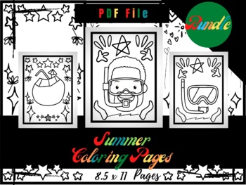 summer bundle 86 coloring pages printable summer coloring sheets pdf