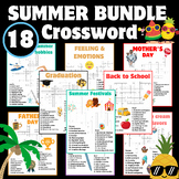 Summer Bundle Crossword Puzzles Activities Worksheet