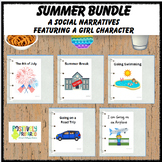 Summer Social Narrative Bundle - featuring a girl character