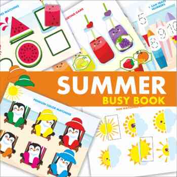 Preview of Summer Busy Book - Preschool Learning Binder - Preschool Activity Book