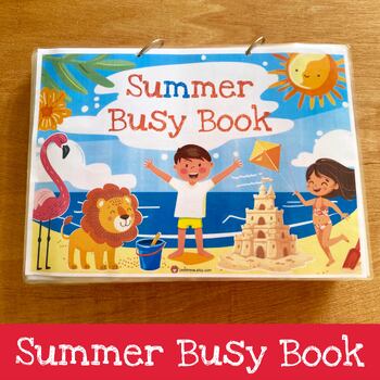 Preview of Summer Busy Book Printable, Toddler Summer Busy Book Pdf, Summer Busy Binder
