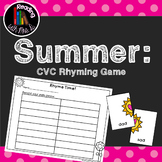 Summer CVC Rhymes Match Game