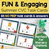 Summer CVC Words Task Cards for Reading and Spelling | Ble