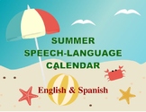Summer Calendar: Bilingual Speech-Language Homework for Pr
