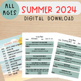 Summer Calendar and Activities 2024