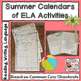Summer Calendar of 1st Grade ELA Activities