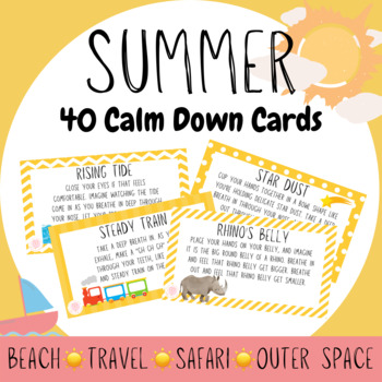 Summer Calm Down Cards - Beach, Travel, Safari, Outer Space - PreK, K ...