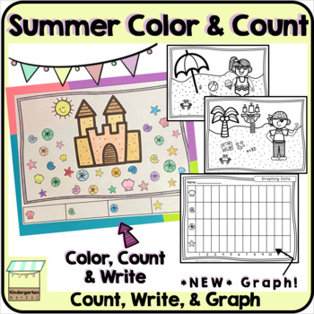 Preview of End of Year Coloring Worksheets | Summer Camp Activities Count Write and Graph