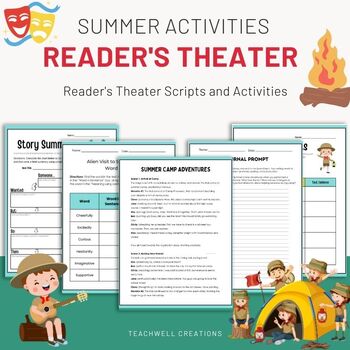 Preview of Summer Camp Adventures: Readers Theater Scripts & Reading Activities, grades 3-6
