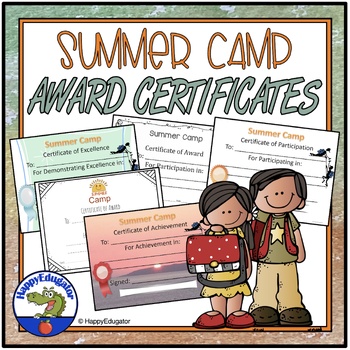 Preview of Summer Camp Award Certificates - Editable