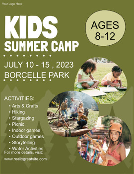 Preview of Summer Camp Flyer - Fully Customize your Flyer -Ready to Edit & Present No Prep!