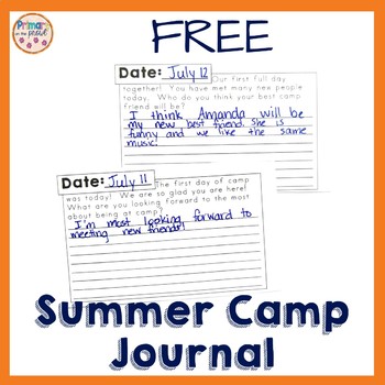 Preview of Summer Camp Writing Prompt Freebie