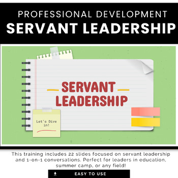 Preview of Summer Camp Leadership Training, Servant Leadership Training, EDITABLE