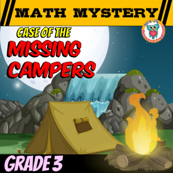 Preview of Summer Camp Math Mystery Activity - 3rd Grade Math Review Worksheets