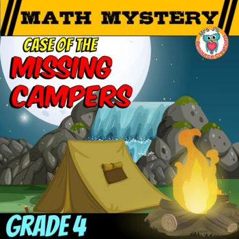 Preview of Summer Camp Math Mystery Activity - 4th Grade Math Review Worksheets