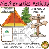 Summer Camp Math Shapes Addition Subtraction Worksheet Pac