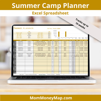 Preview of Summer Camp Planner Excel Spreadsheet