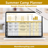 Summer Camp Planner Google Sheets Spreadsheet - with 4 ext