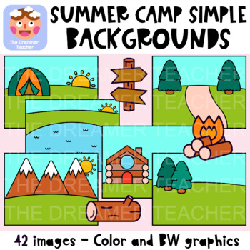 Preview of Summer Camp Simple Backgrounds Clipart