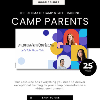 Preview of Summer Camp Staff Training, Working With Camp Parents, EDITABLE PRESENTATION