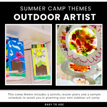 Preview of Summer Camp Theme Outdoor Artist, Summer Camp Art Activities, EDITABLE
